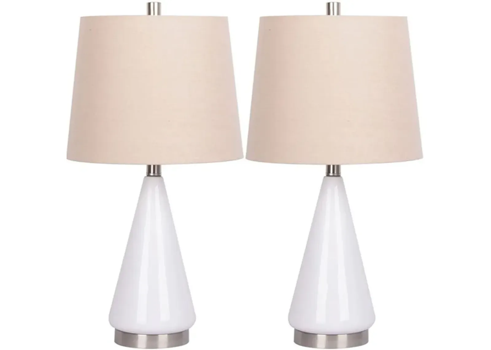 Signature Design by Ashley® Ackson 2-Piece White/Silver Table Lamp Set