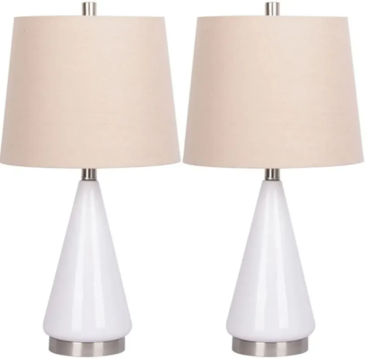 Signature Design by Ashley® Ackson 2-Piece White/Silver Table Lamp Set