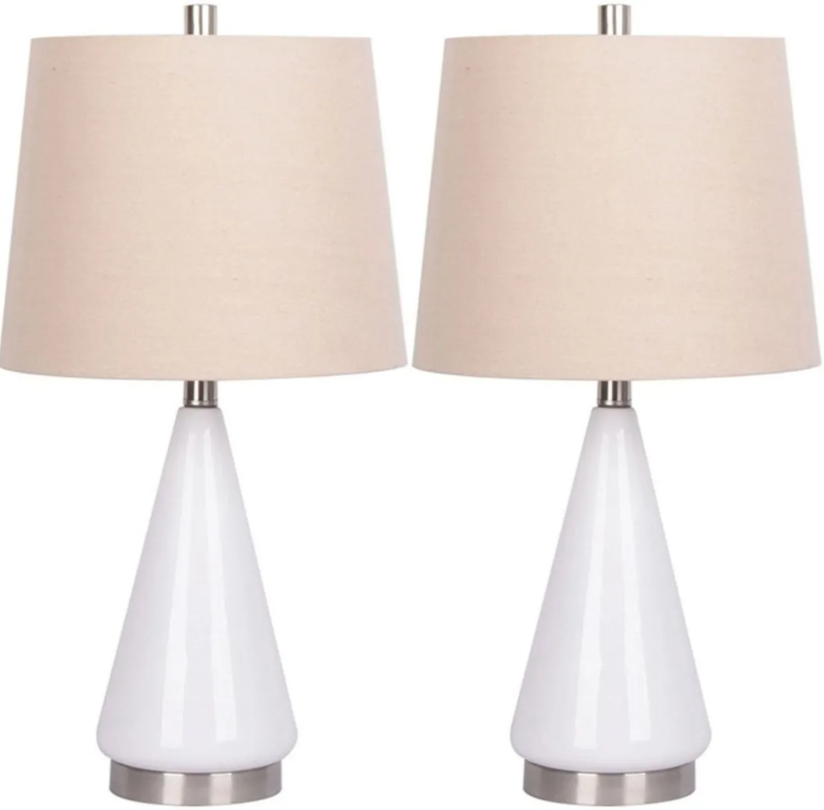 Signature Design by Ashley® Ackson 2-Piece White/Silver Table Lamp Set