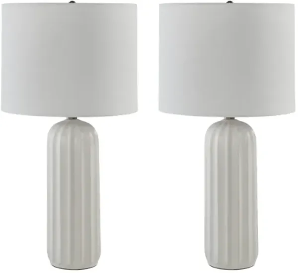 Signature Design by Ashley® Clarkland 2-Piece White Table Lamp Set