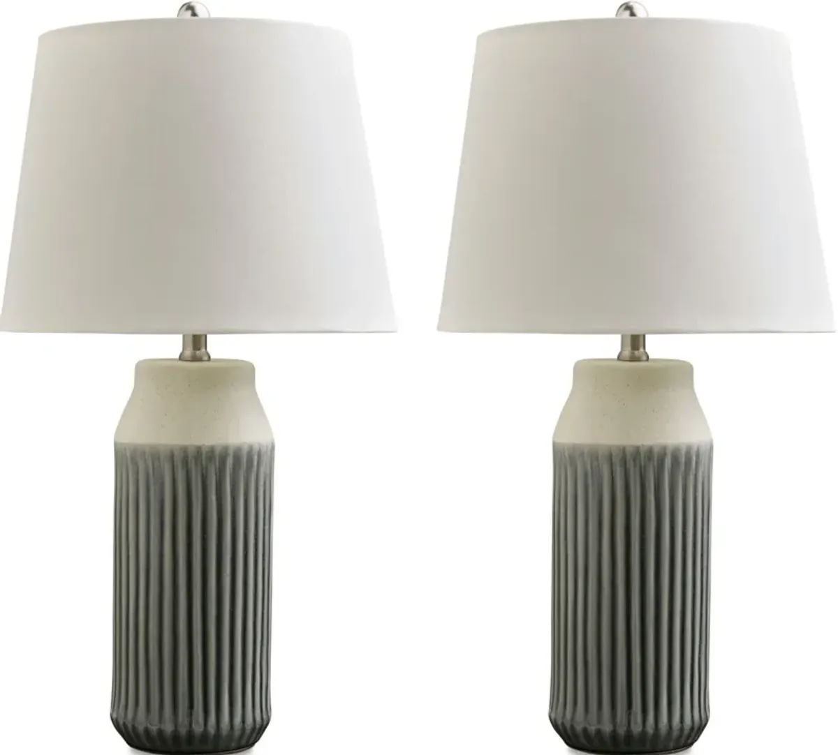 Signature Design by Ashley® Afener 2-Piece Blue/Beige Table Lamp Set