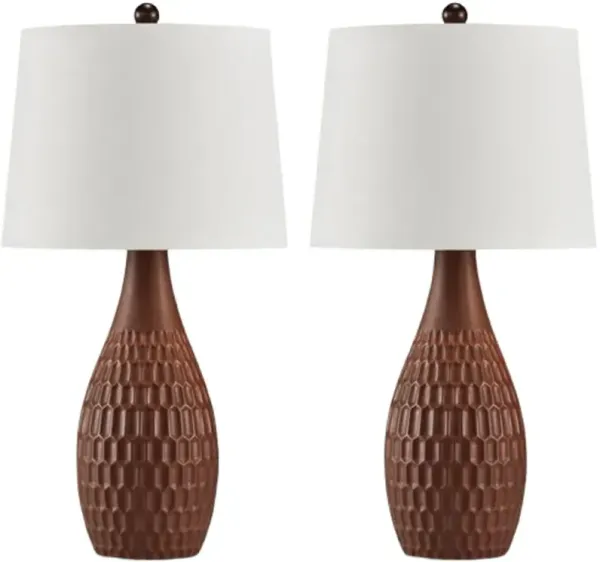 Signature Design by Ashley® Cartford 2-Piece Brown Table Lamp Set