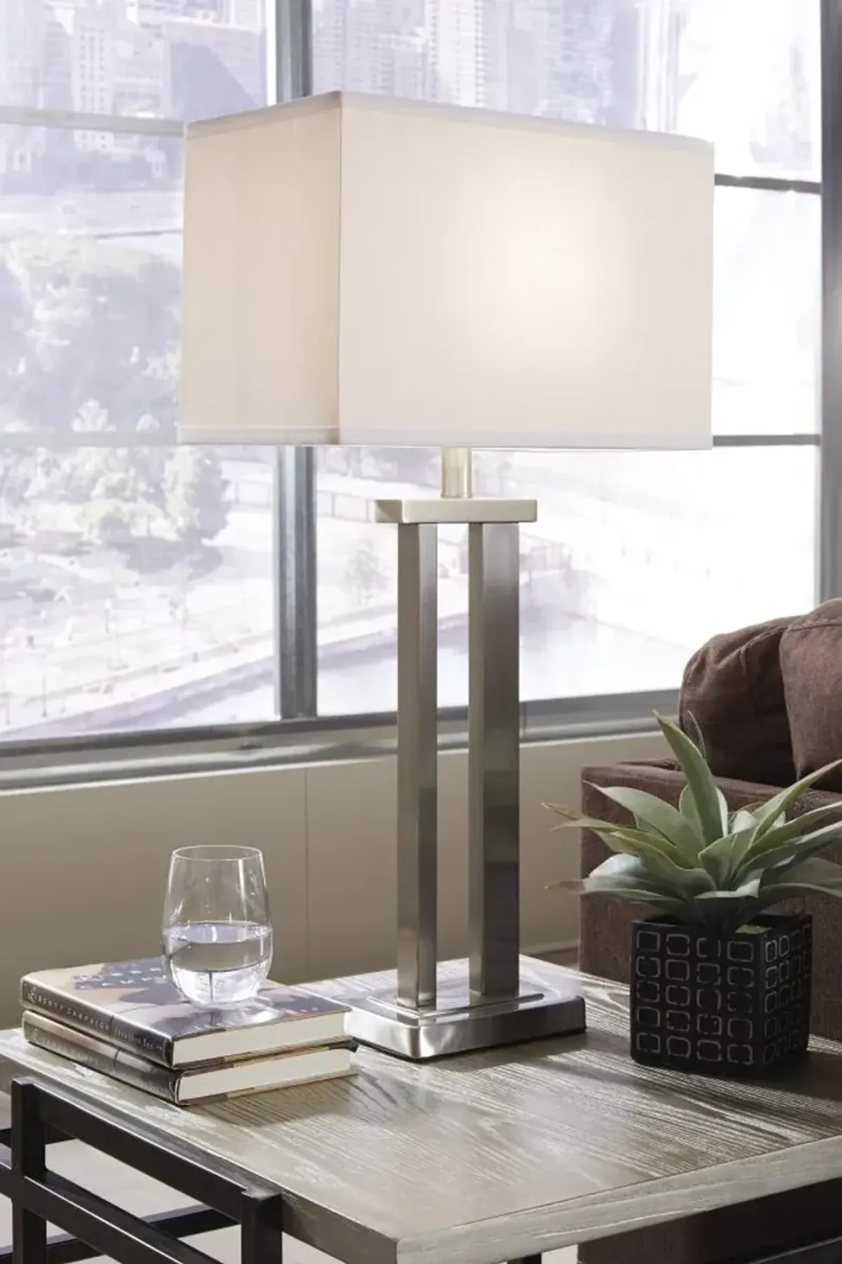 Signature Design by Ashley® Aniela 2-Piece Silver Table Lamp
