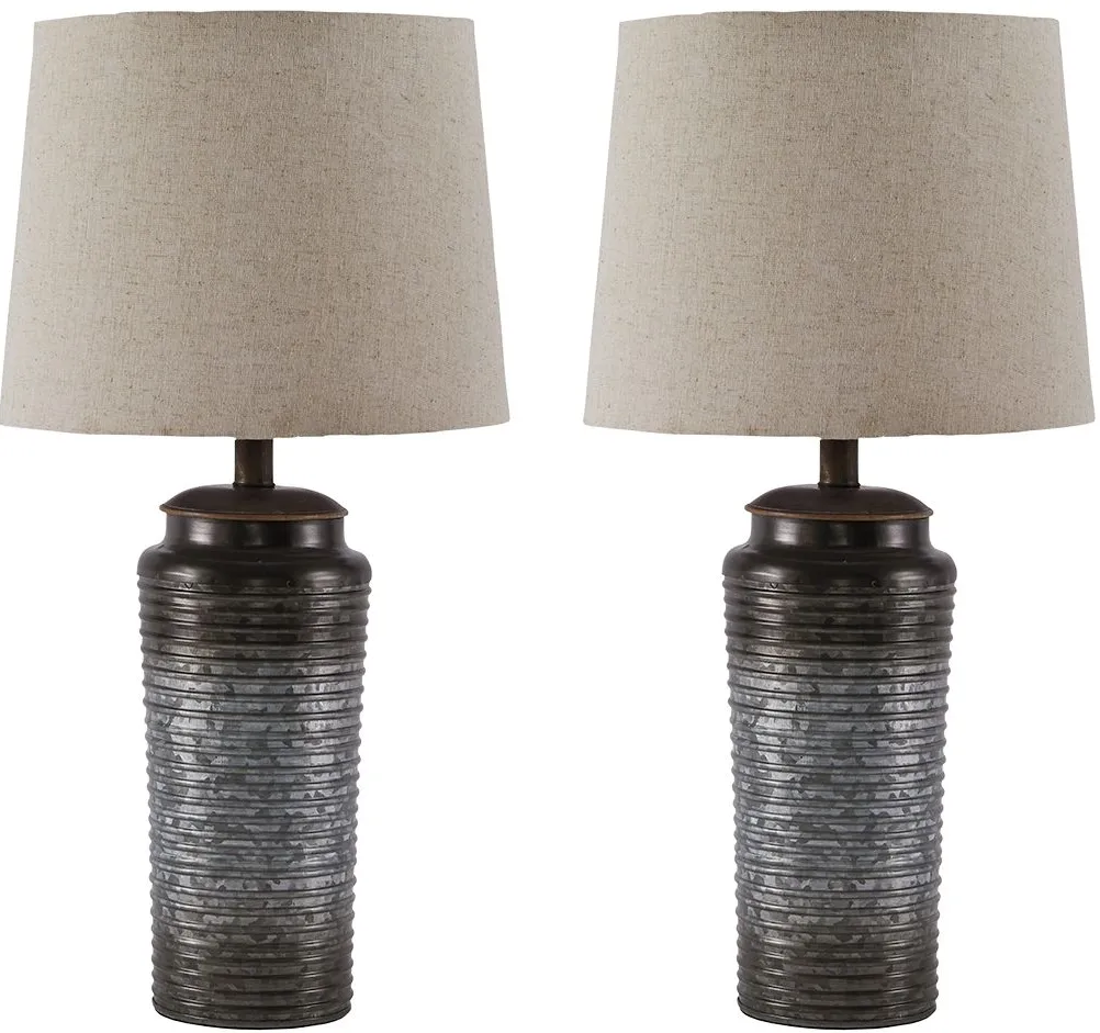 Signature Design by Ashley® Norbert 2-Piece Gray Table Lamps