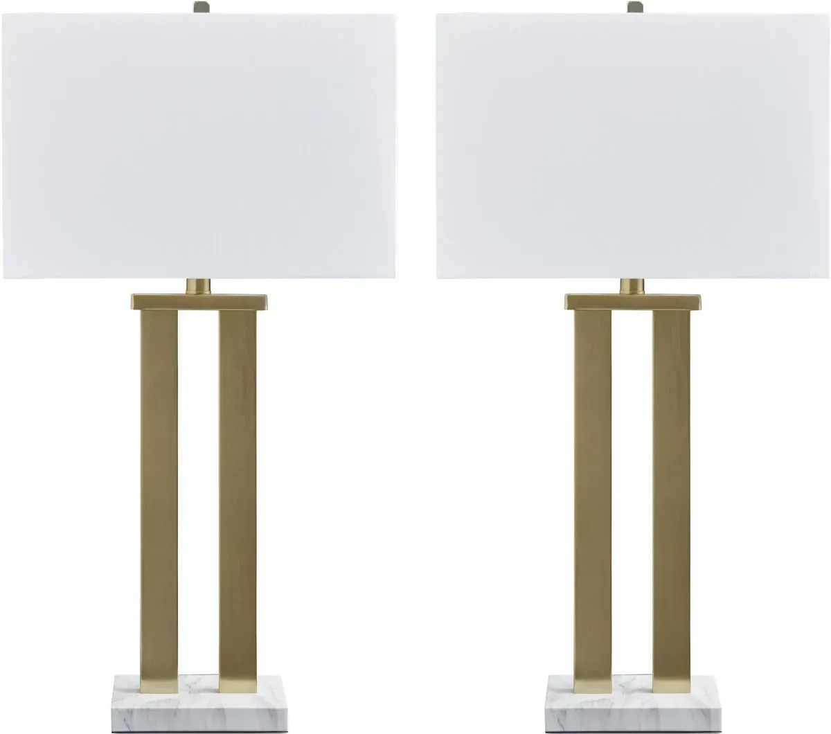 Signature Design by Ashley® Coopermen 2-Piece Gold/White Table Lamp Set