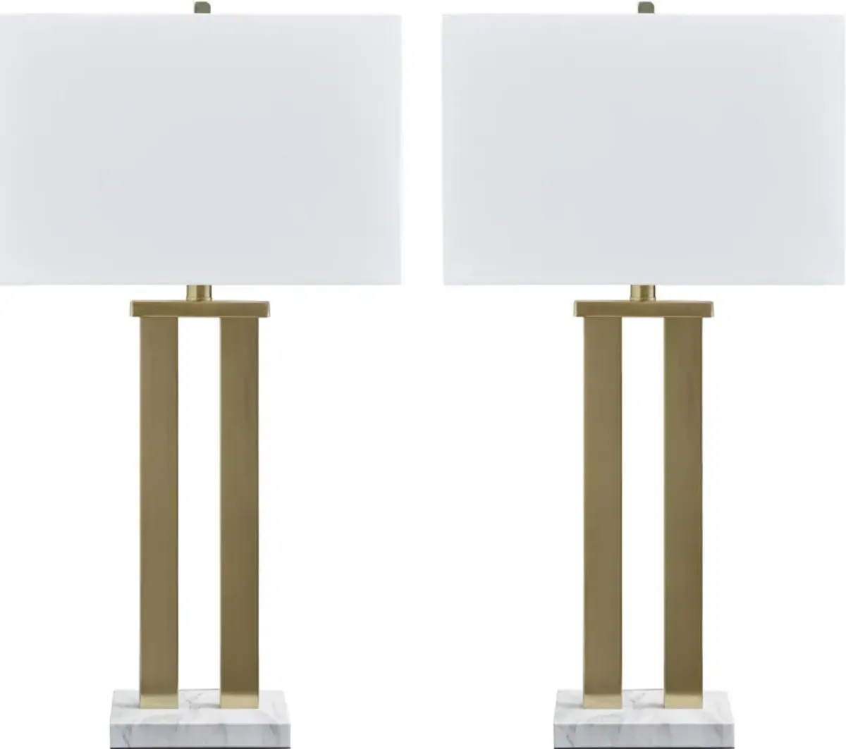 Signature Design by Ashley® Coopermen 2-Piece Gold/White Table Lamp Set