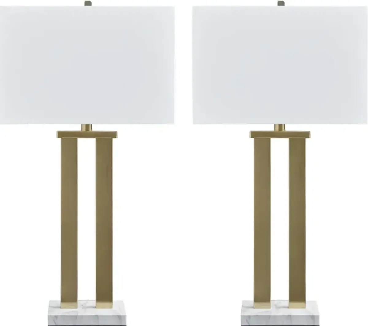 Signature Design by Ashley® Coopermen 2-Piece Gold/White Table Lamp Set