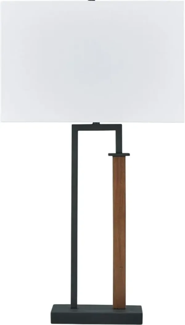 Signature Design by Ashley® Voslen 2-Piece Black Table Lamp Set with Brown Accent