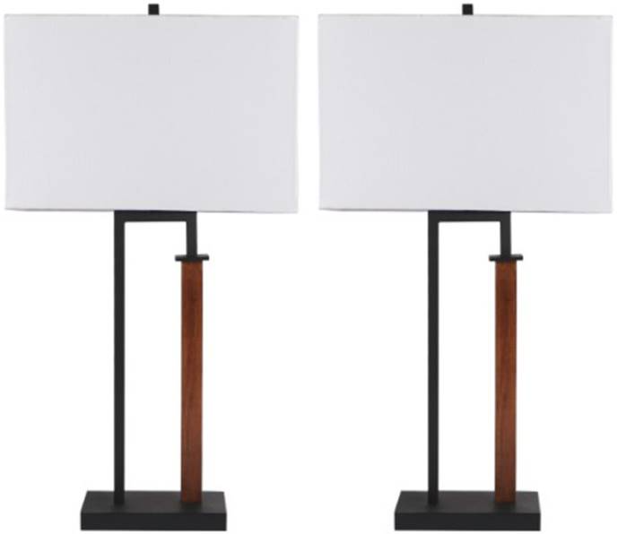 Signature Design by Ashley® Voslen 2-Piece Black/Brown Table Lamp Set