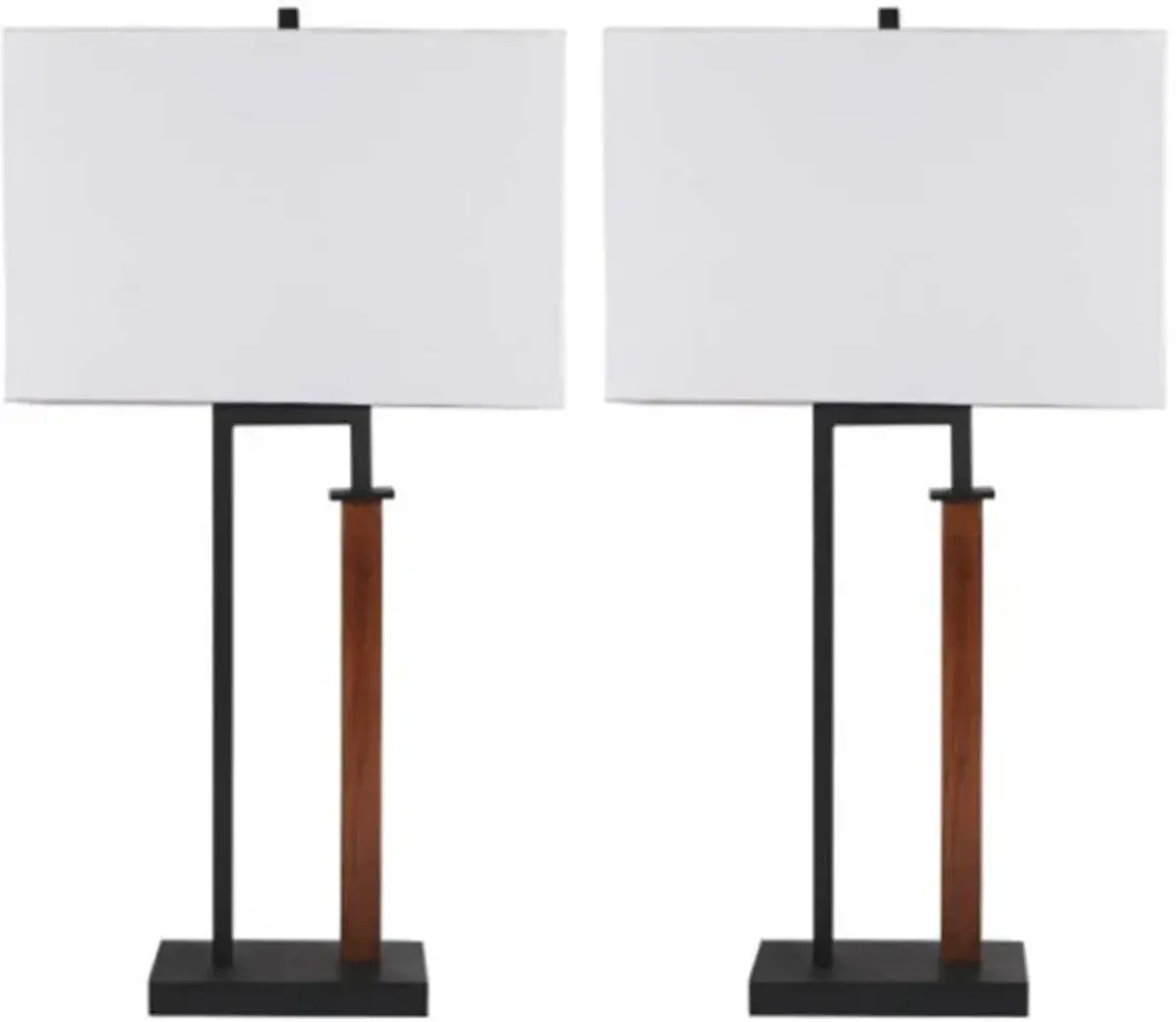 Signature Design by Ashley® Voslen 2-Piece Black/Brown Table Lamp Set