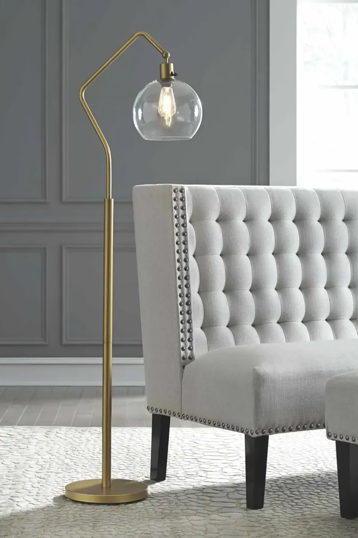 Signature Design by Ashley® Marilee Antique Brass Metal Floor Lamp