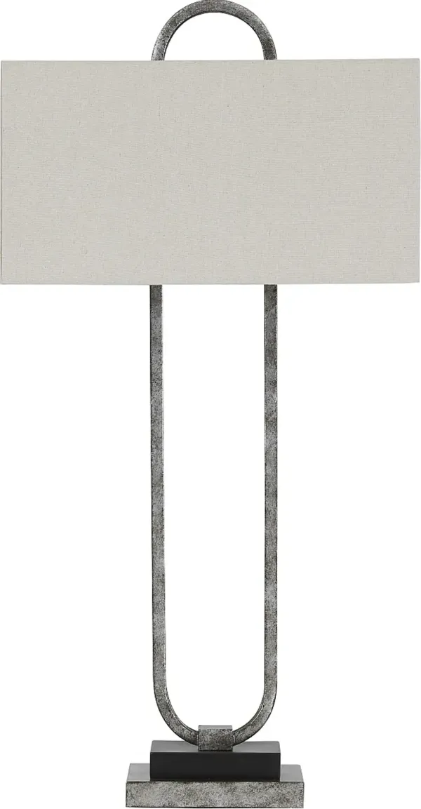 Signature Design by Ashley® Bennish Antique Silver/White Table Lamp