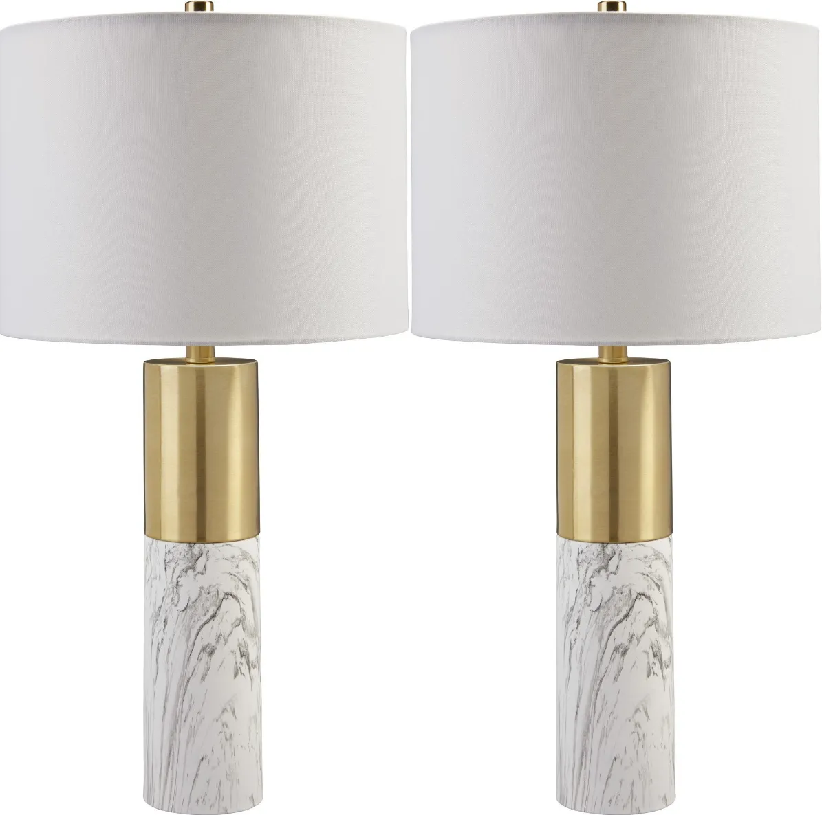 Signature Design by Ashley® Samney 2-Piece Gold/White Table Lamps