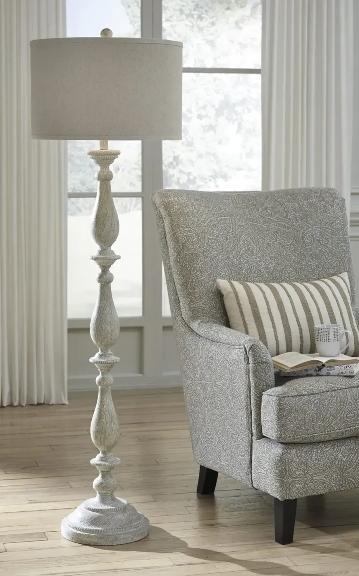 Signature Design by Ashley® Bernadate Whitewash Poly Floor Lamp