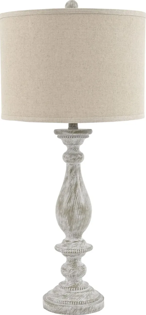 Signature Design by Ashley® Bernadate 2-Piece Whitewash Poly Table Lamp Set