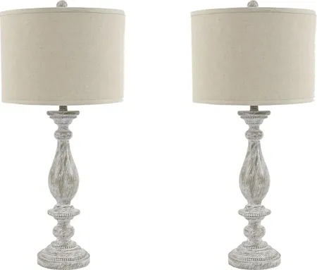 Signature Design by Ashley® Bernadate 2-Piece Whitewash Poly Table Lamp Set