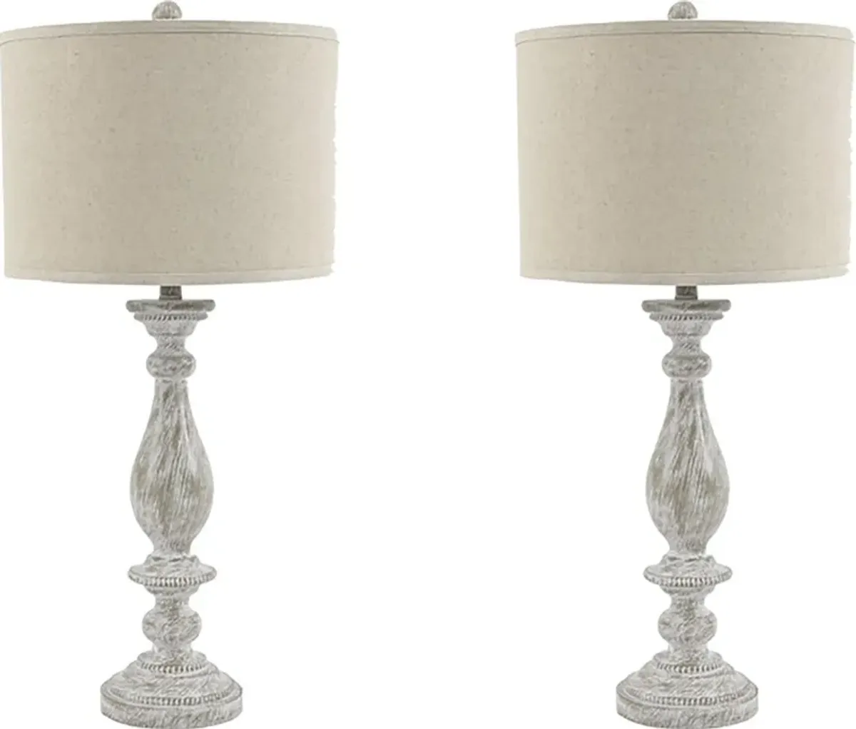 Signature Design by Ashley® Bernadate 2-Piece Whitewash Poly Table Lamp Set