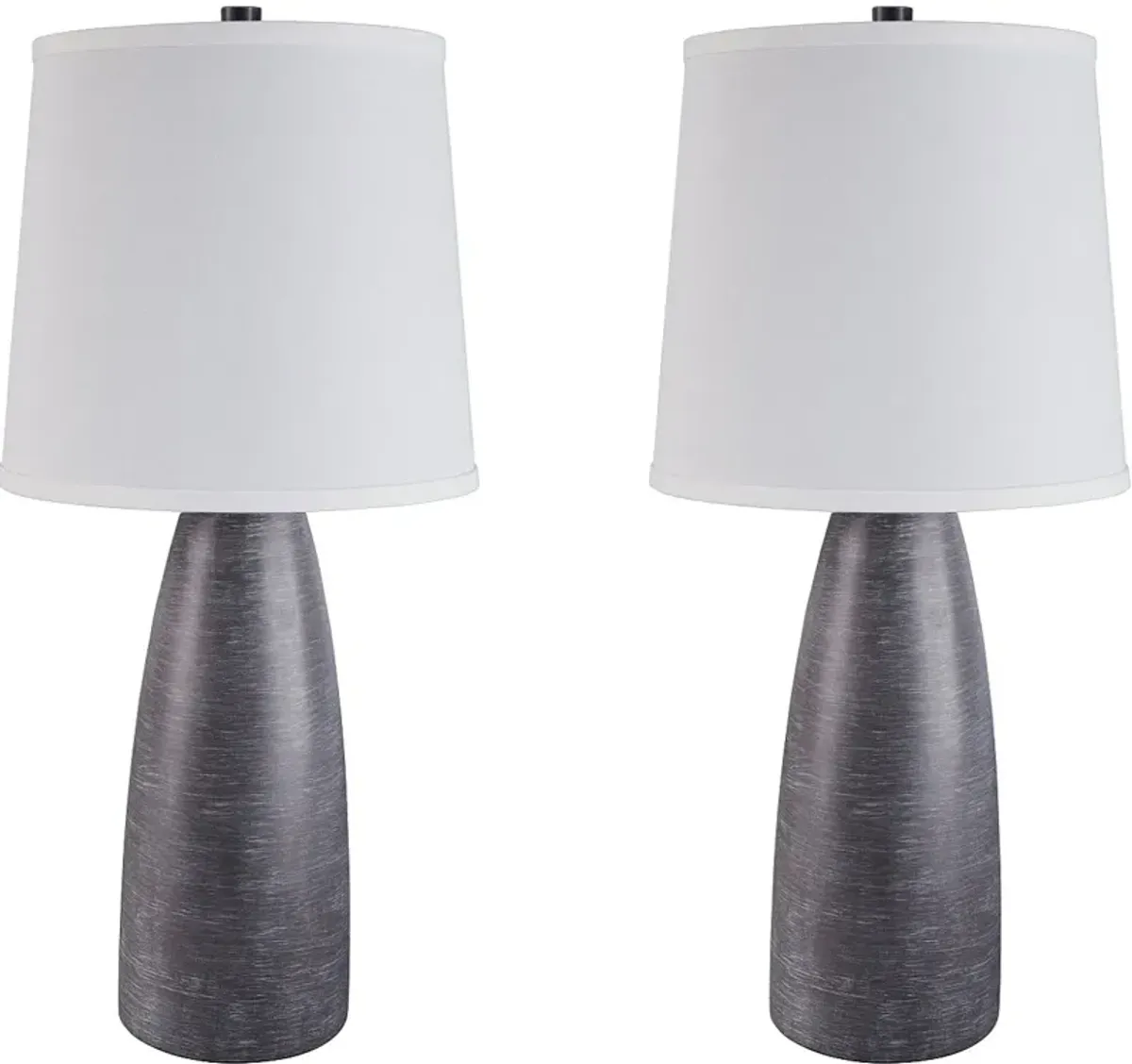 Signature Design by Ashley® Shavontae 2-Piece Gray Poly Table Lamp Set