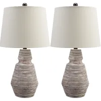 Signature Design by Ashley® Jairburns 2-Piece Brick Red/White Table Lamps