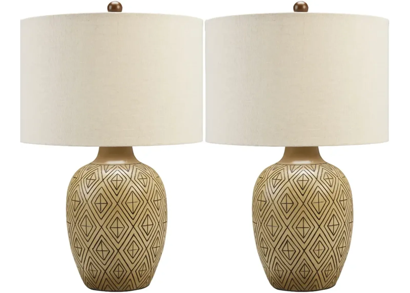 Signature Design by Ashley® Jairgan 2-Piece Tan/Black Table Lamps