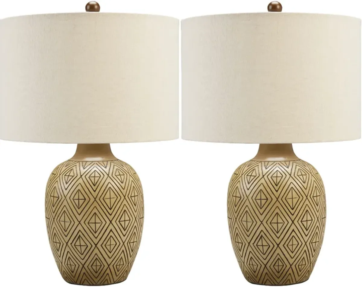 Signature Design by Ashley® Jairgan 2-Piece Tan/Black Table Lamps