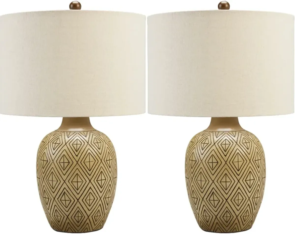 Signature Design by Ashley® Jairgan 2-Piece Tan/Black Table Lamps