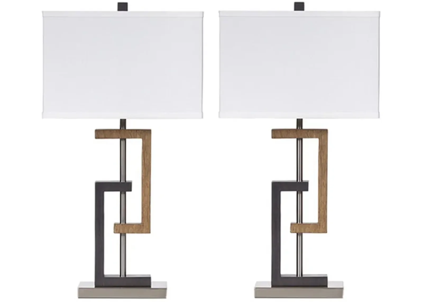 Signature Design by Ashley® Syler 2-Piece Brown/Silver Table Lamps