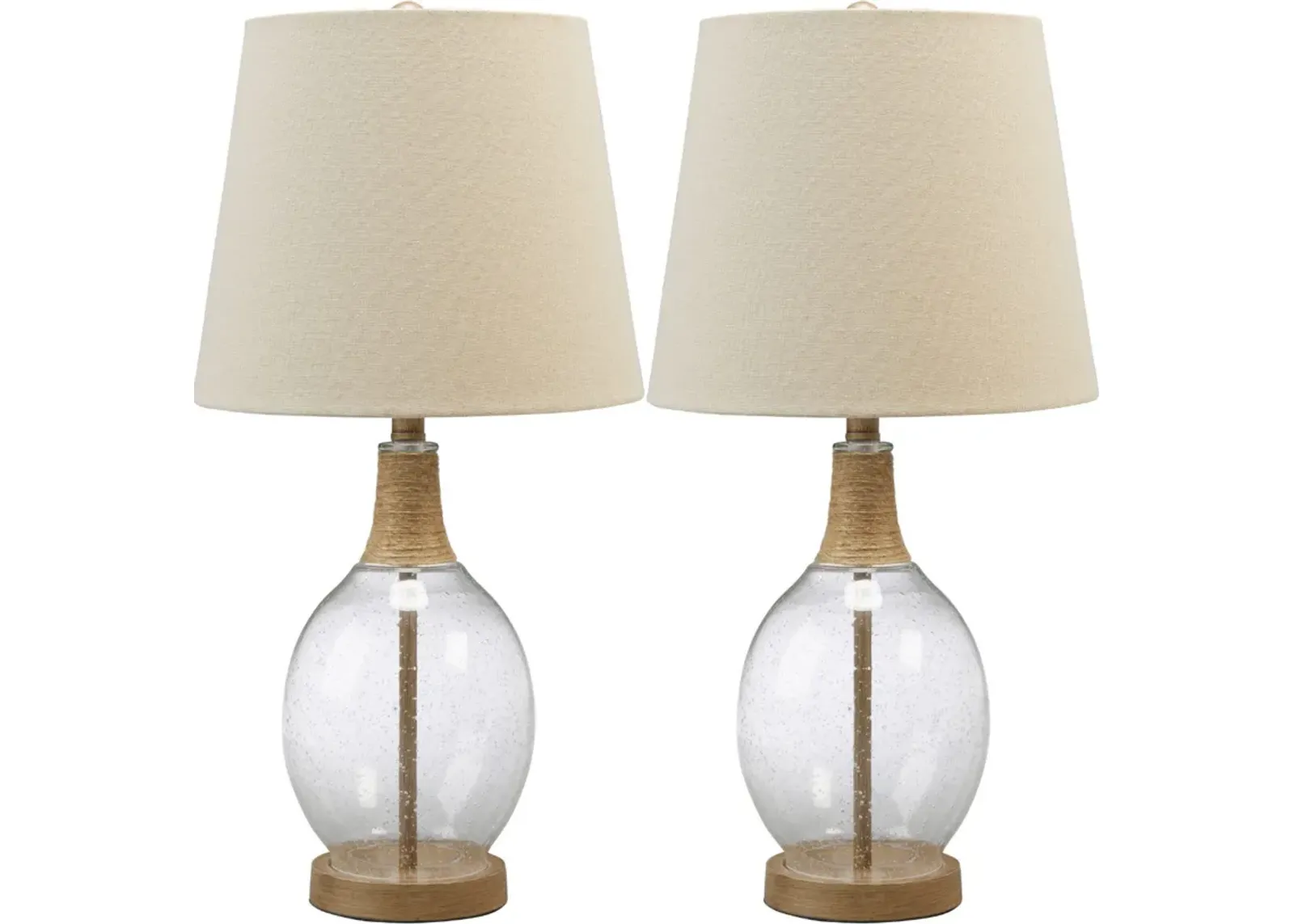 Signature Design by Ashley® Clayleigh 2-Piece Clear/Brown Table Lamp Set