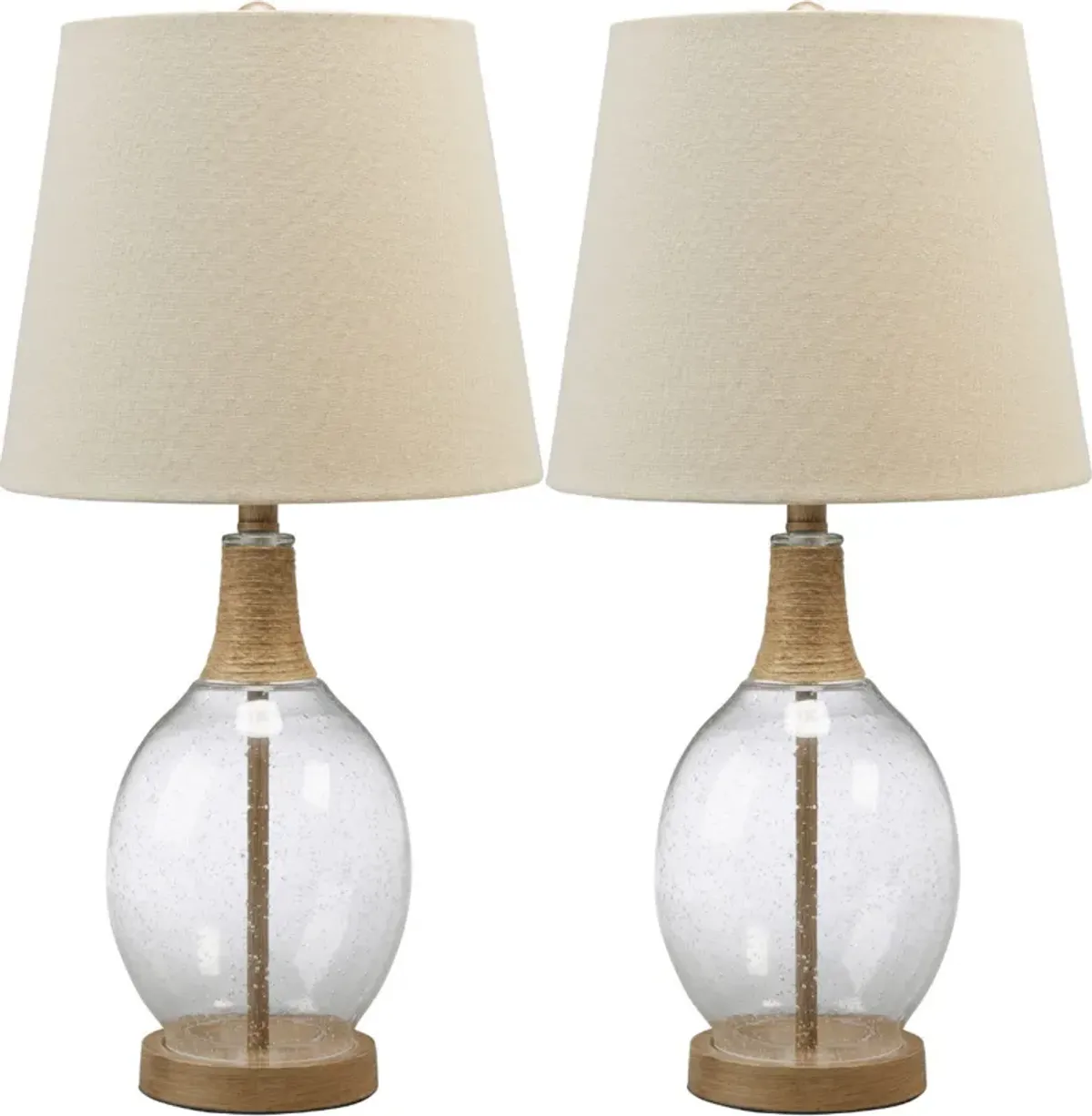 Signature Design by Ashley® Clayleigh 2-Piece Clear/Brown Table Lamp Set