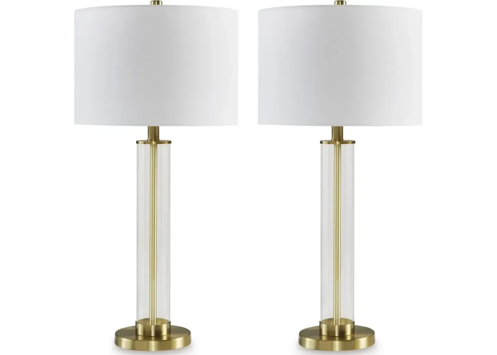 Signature Design by Ashley® Orenman 2-Piece Clear/Brass Table Lamp