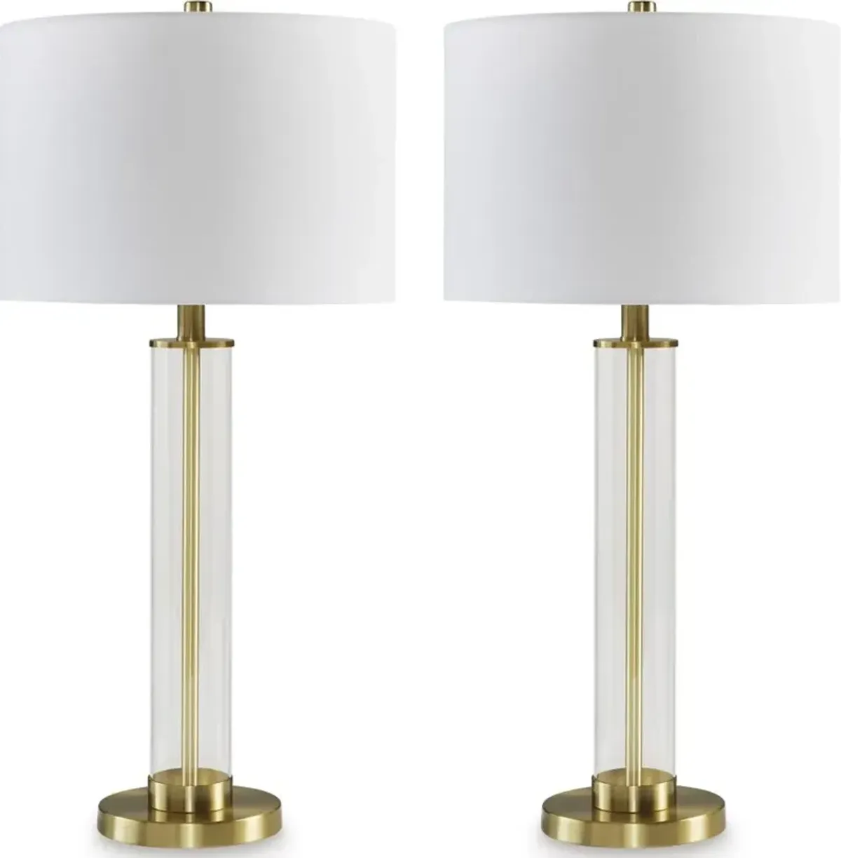 Signature Design by Ashley® Orenman 2-Piece Clear/Brass Table Lamp