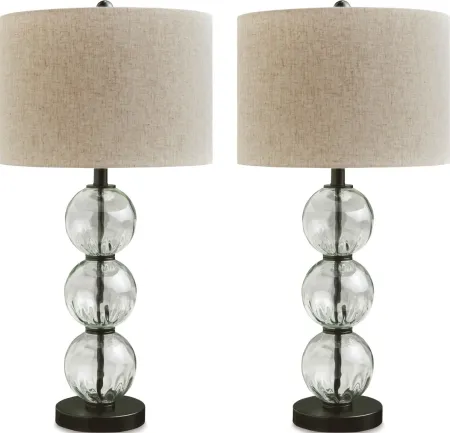 Signature Design by Ashley® Airbal 2-Piece Black/Clear Table Lamp Set