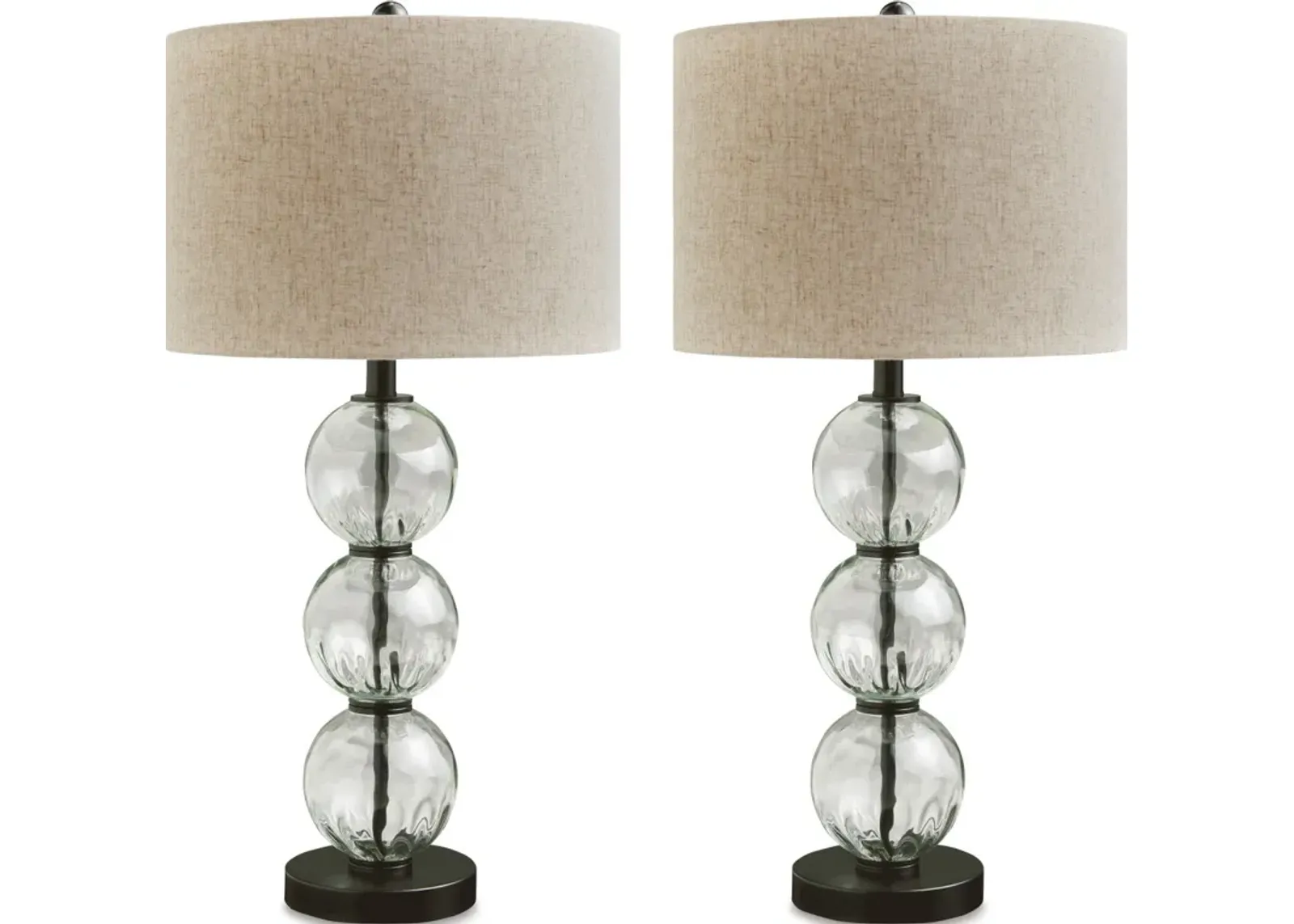 Signature Design by Ashley® Airbal 2-Piece Black/Clear Table Lamp Set