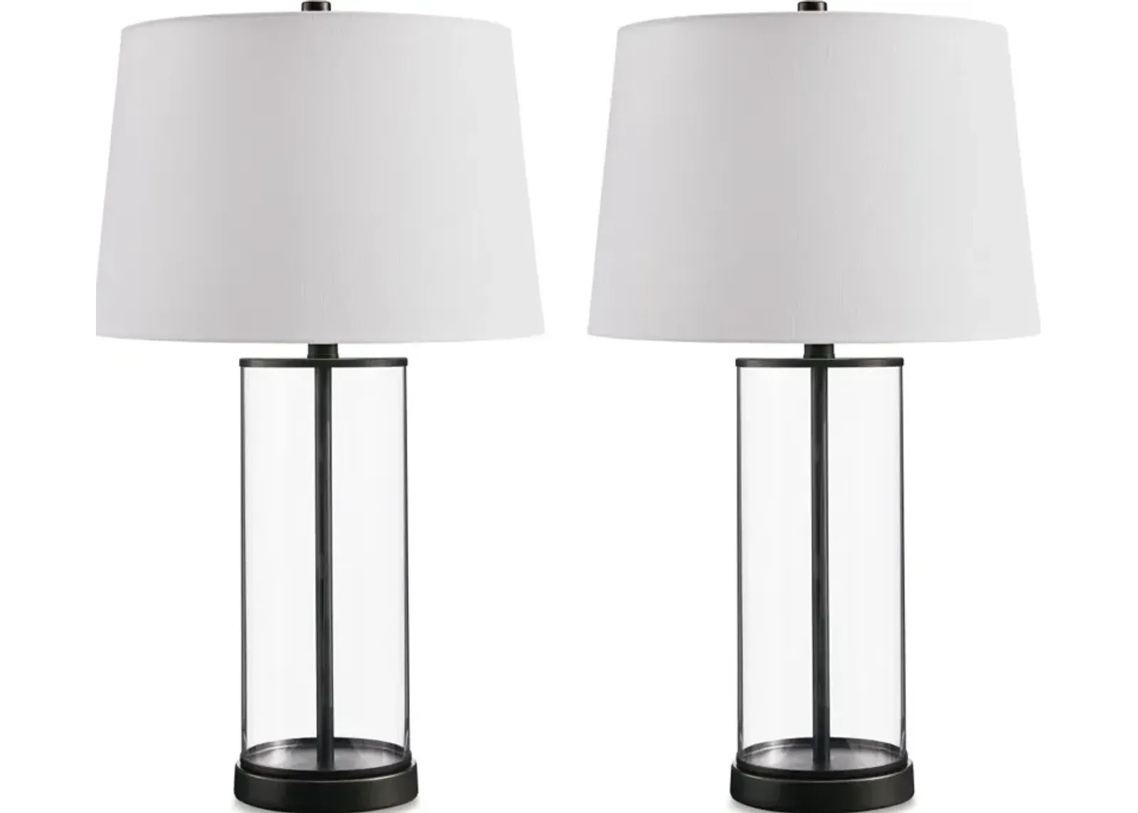 Signature Design by Ashley® Wilmburgh 2-Piece Clear/Black Table Lamp Set