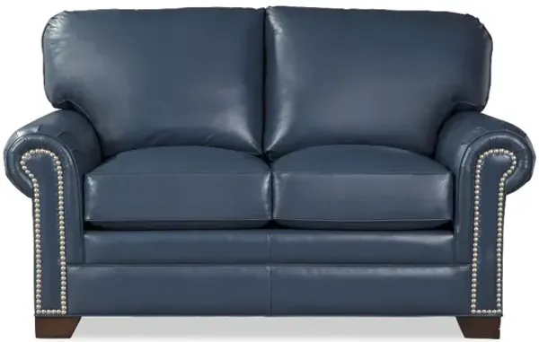 Craftmaster® Customizable CM Leather Pleated Rolled Arm Loveseat
