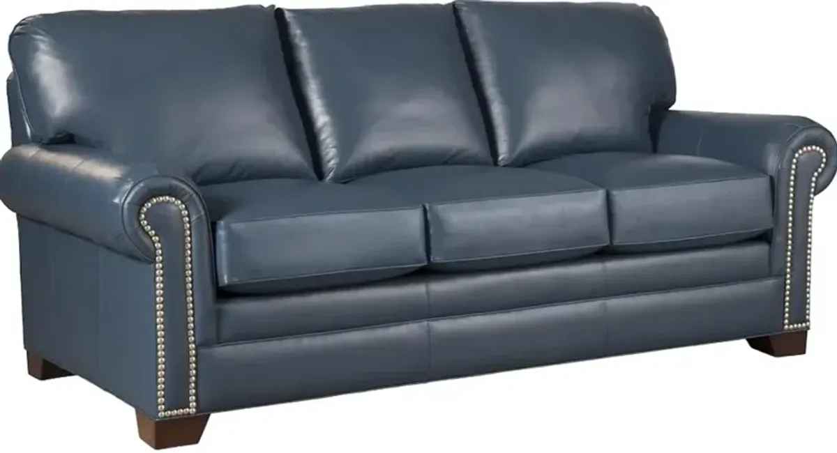 Craftmaster® Customizable CM Leather Pleated Rolled Arm Sofa