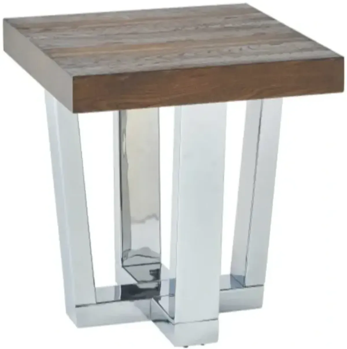 Steve Silver Co. Laredo Chestnut End Table with Chrome Base