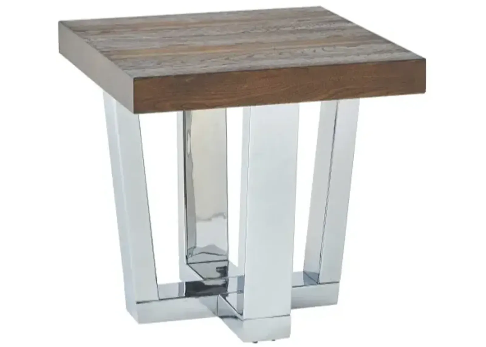 Steve Silver Co. Laredo Chestnut End Table with Chrome Base