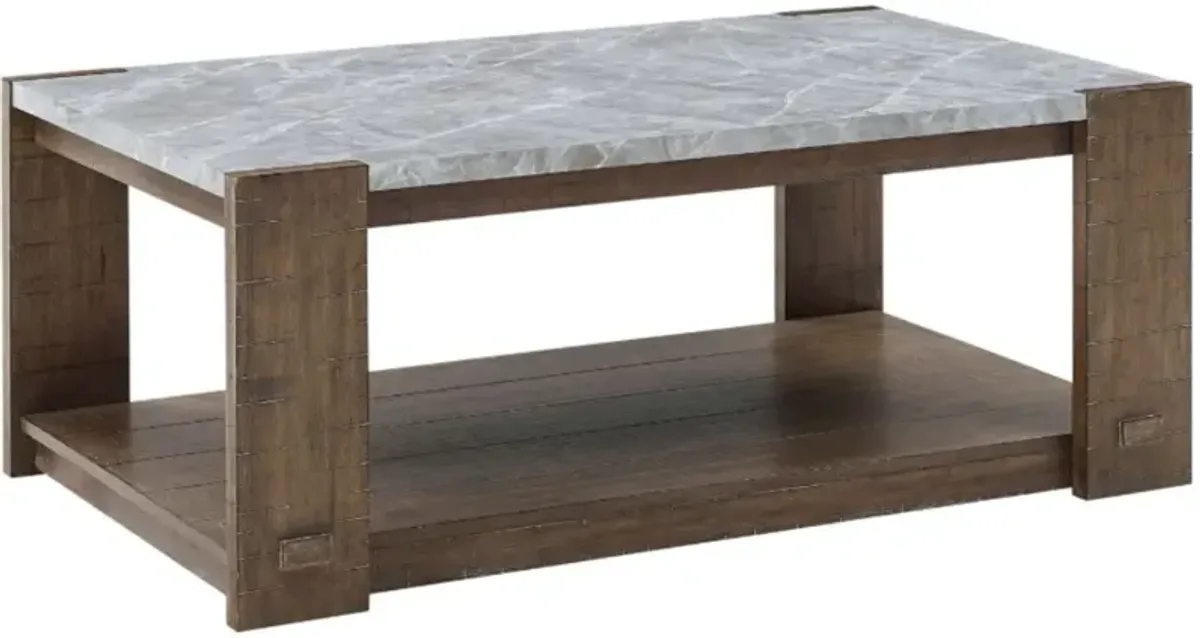 Steve Silver Co. Libby Dusty Caramel Coffee Table with Gray Sintered Top