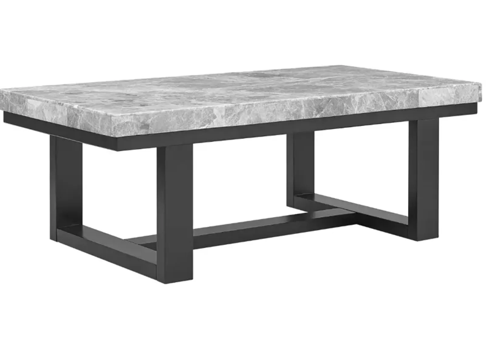 Steve Silver Co. Lucca Gray Marble Top Cocktail Table with Espresso Base