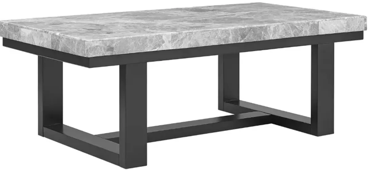 Steve Silver Co. Lucca Gray Marble Top Cocktail Table with Espresso Base