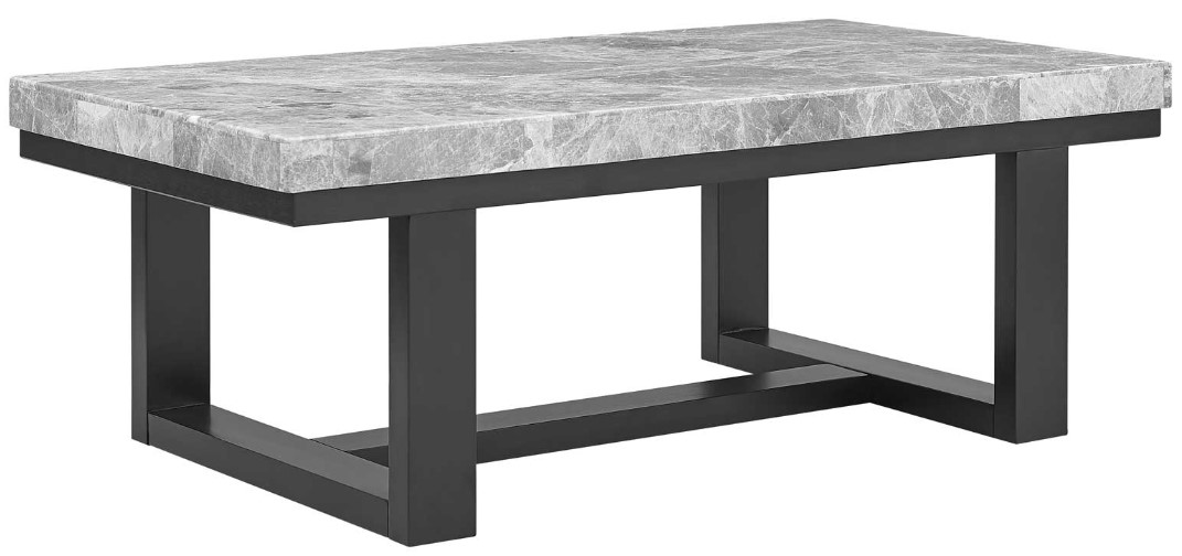 Steve Silver Co. Lucca Gray Marble Top Cocktail Table with Espresso Base