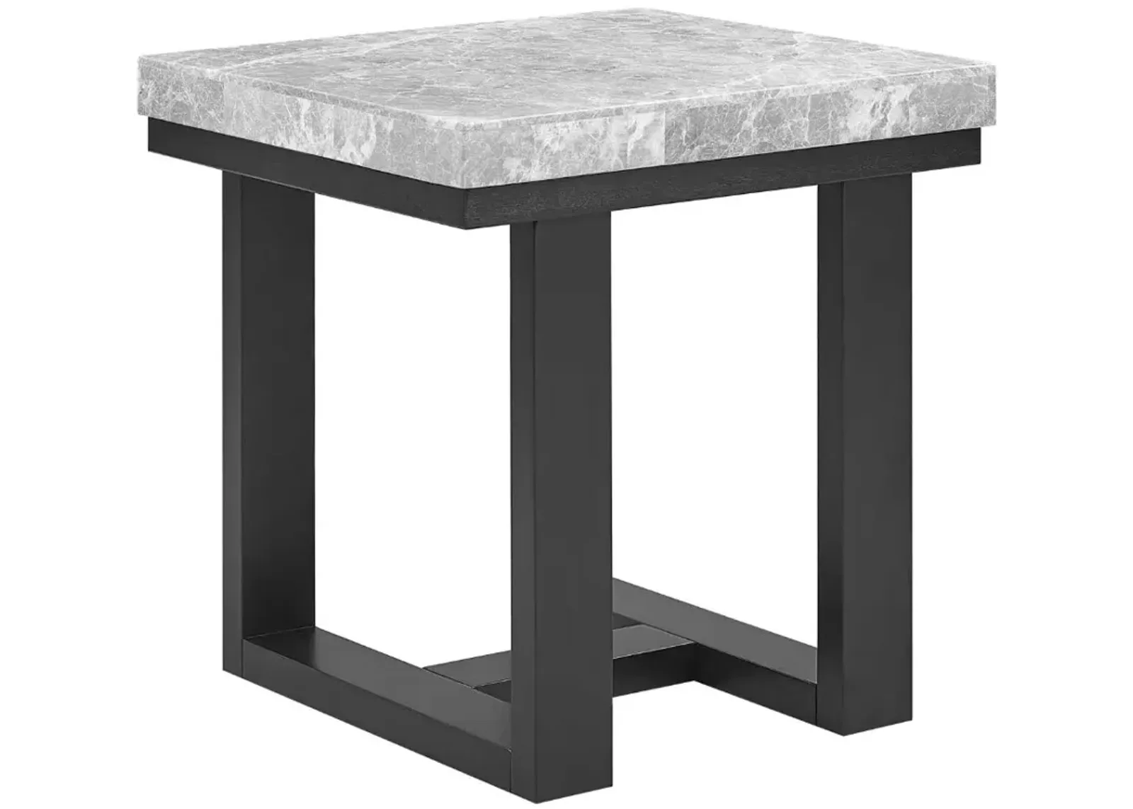 Steve Silver Co. Lucca Gray Marble Top End Table with Espresso Base