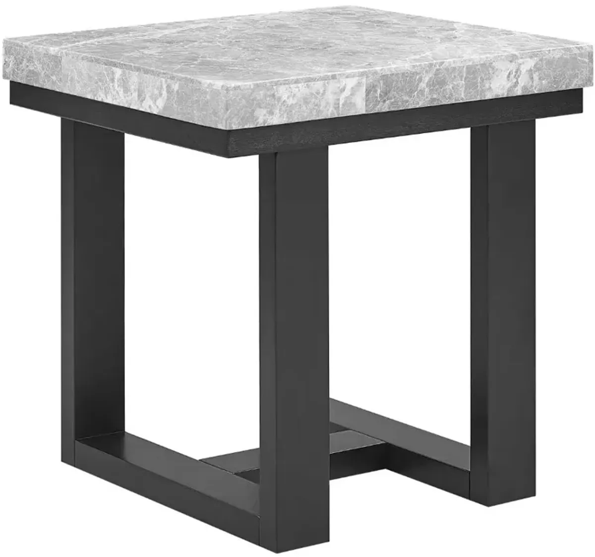 Steve Silver Co. Lucca Gray Marble Top End Table with Espresso Base