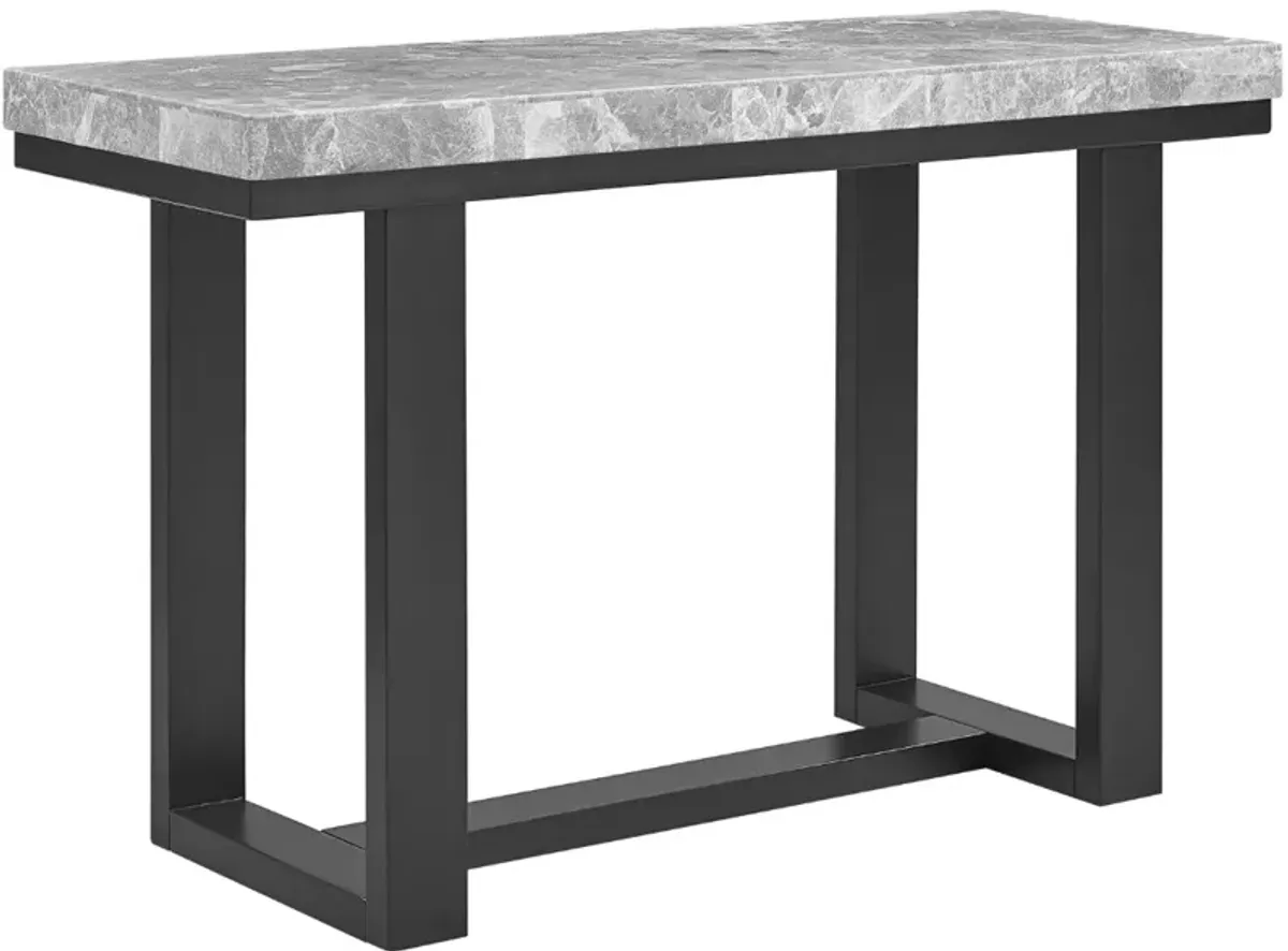 Steve Silver Co. Lucca Gray Marble Top Sofa Table with Espresso Base