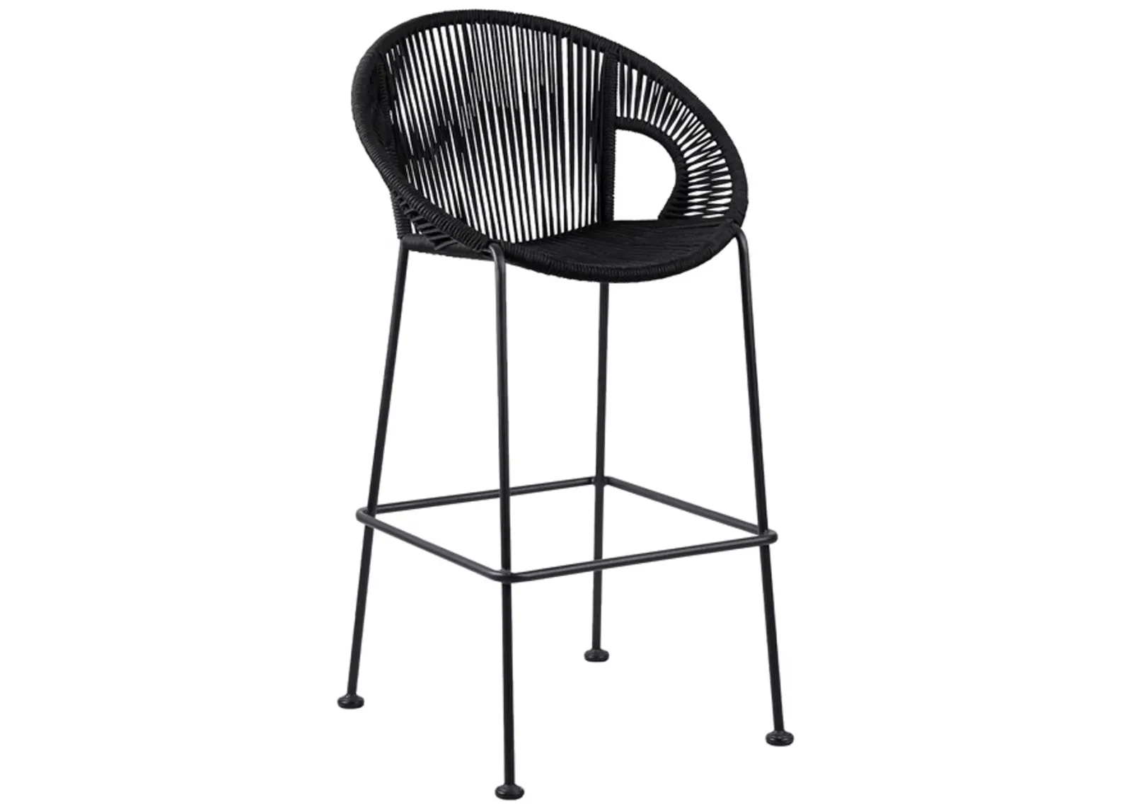 Armen Living Acapulco 30" Black Bar Stool