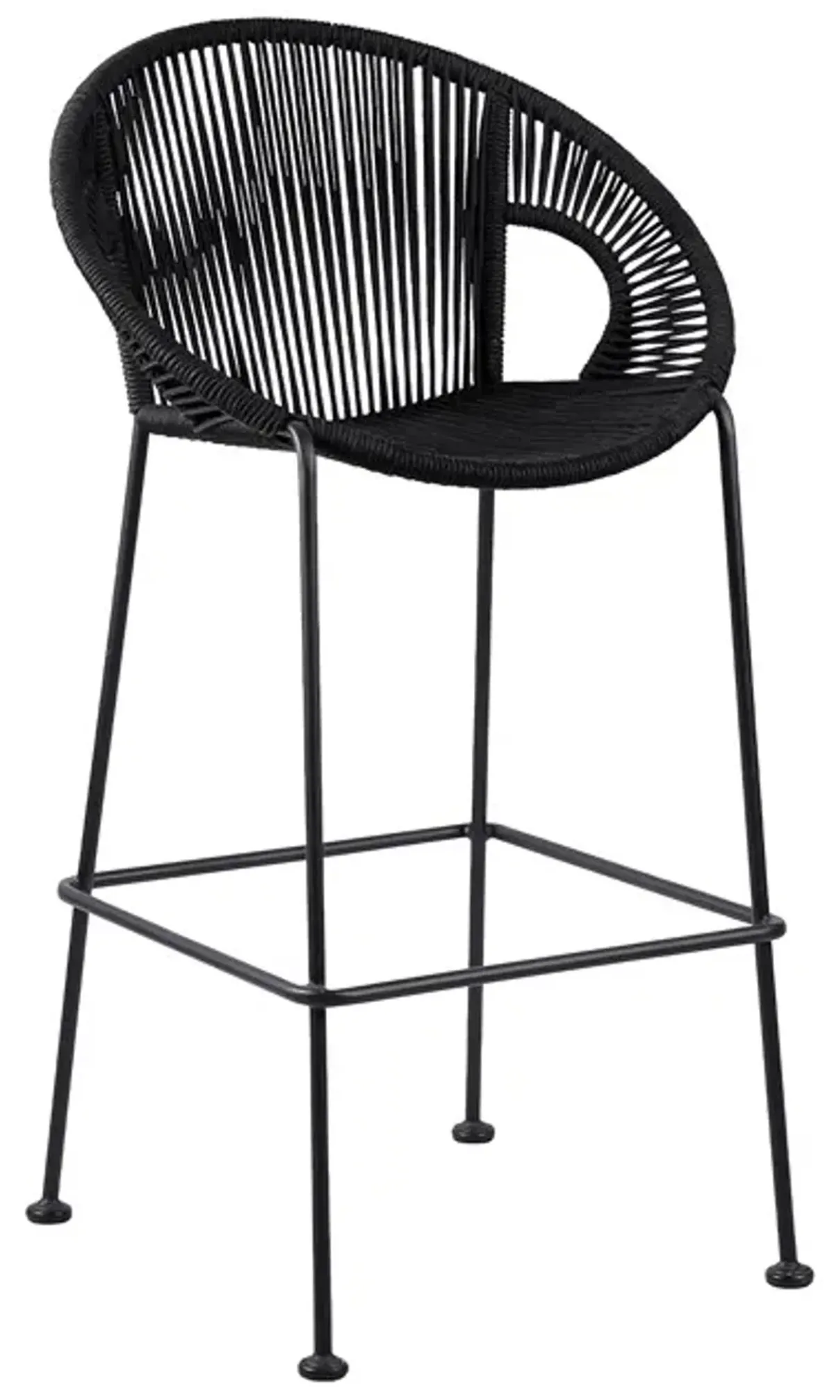 Armen Living Acapulco 30" Black Bar Stool