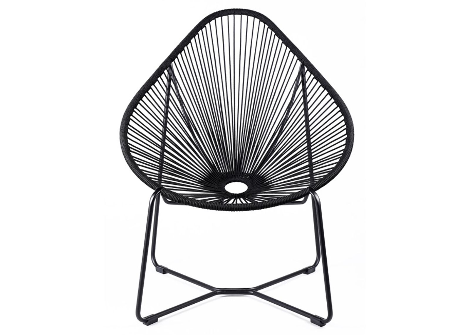 Armen Living Acapulco Black Lounge Chair