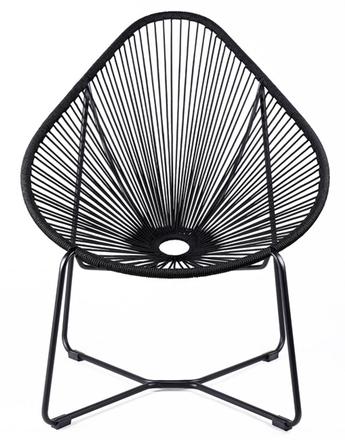 Armen Living Acapulco Black Lounge Chair