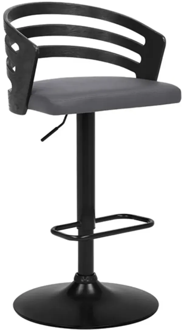 Armen Living Adele Black/Gray Swivel Bar Stool